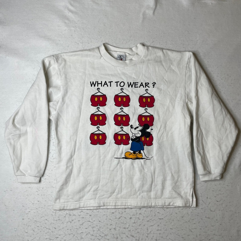 Vintage Mickey & Co Disney Sweatshirt‎ White What To Wear Graphic Medium Canada